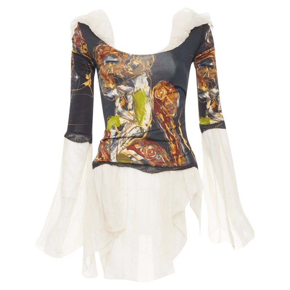 JEAN PAUL GAULTIER Vintage Maille archive sheer sheer mesh knit punk top M